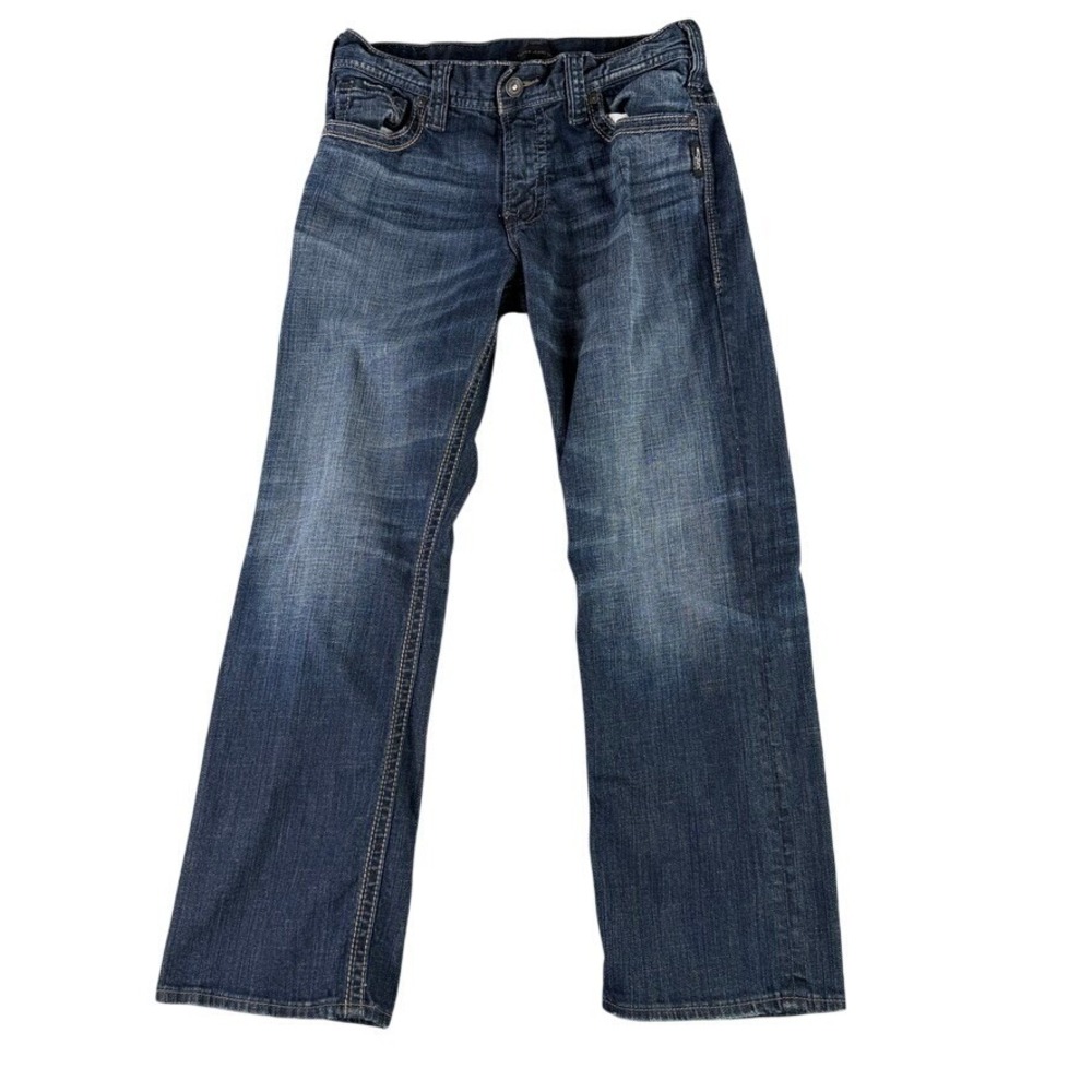 Silver Jeans Mens 30x30 Blue Gordie Loose Straight Leg Dark Wash Stretch